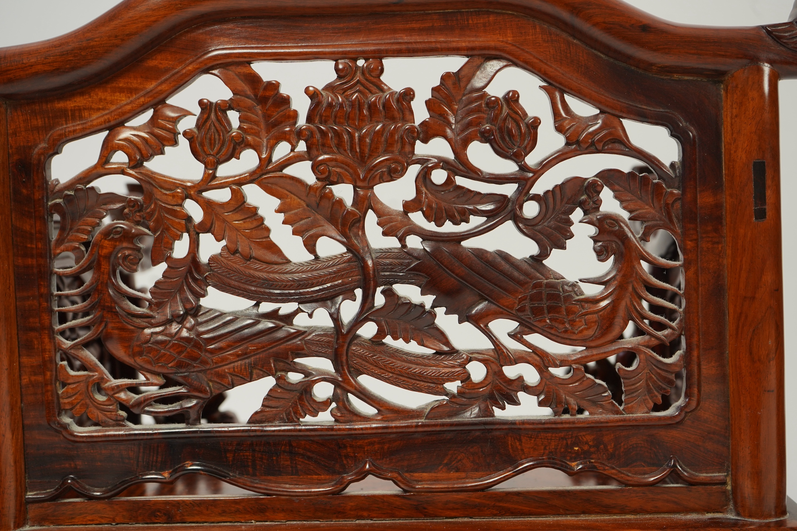 A Chinese huanghuali throne-shaped dressing cabinet, 20th century